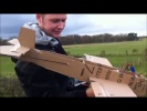 Homemade cardboard plane actually flying